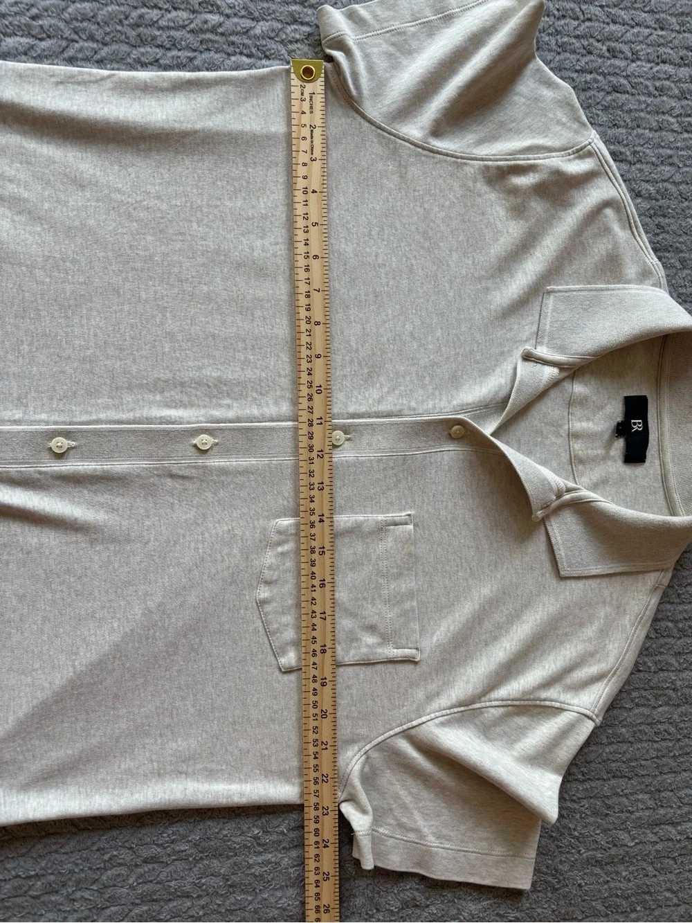 Banana Republic Cream Short-Sleeve Button-Front Casual Shirt
